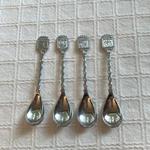 Belgian souvenir spoons. Set of 4